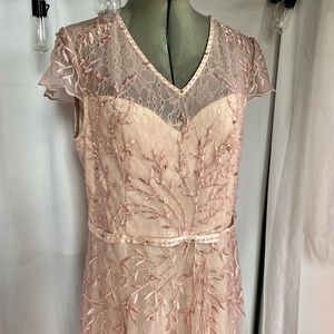 Elegant floral embroidered night or special event dress